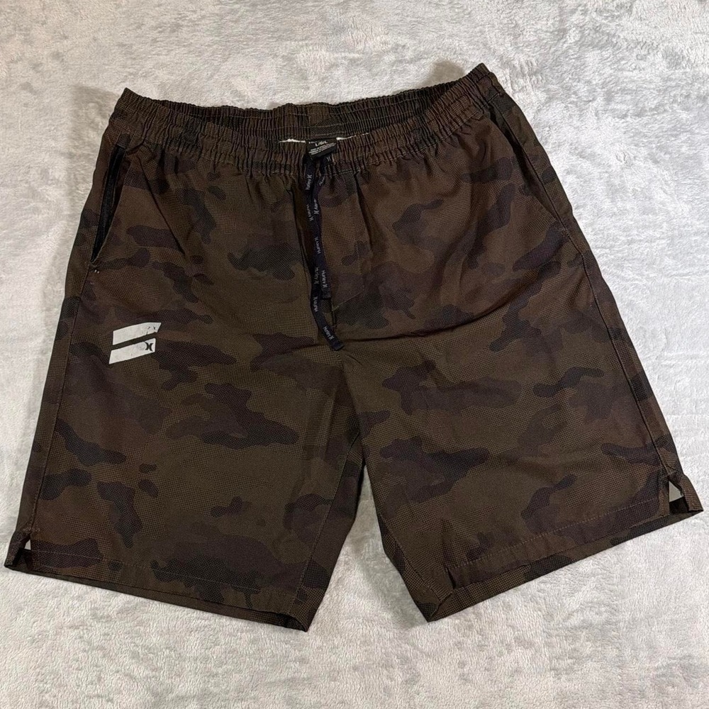 Y2K Vintage Hurley Phantom Camo Shorts | Brown Camo | Large